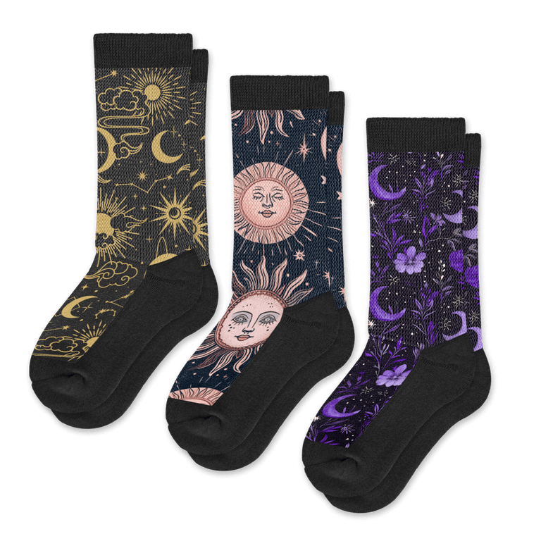 Moonlight EasyStretch™ Socks 3-Pack Bundle Crew Cut From Viasox Flat View