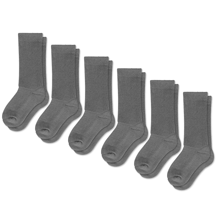 Gray EasyStretch™ Socks Bundle 6-Pack