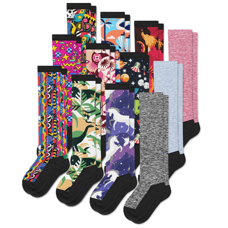 All New Patterns EasyStretch™ Socks Bundle 12-Pack