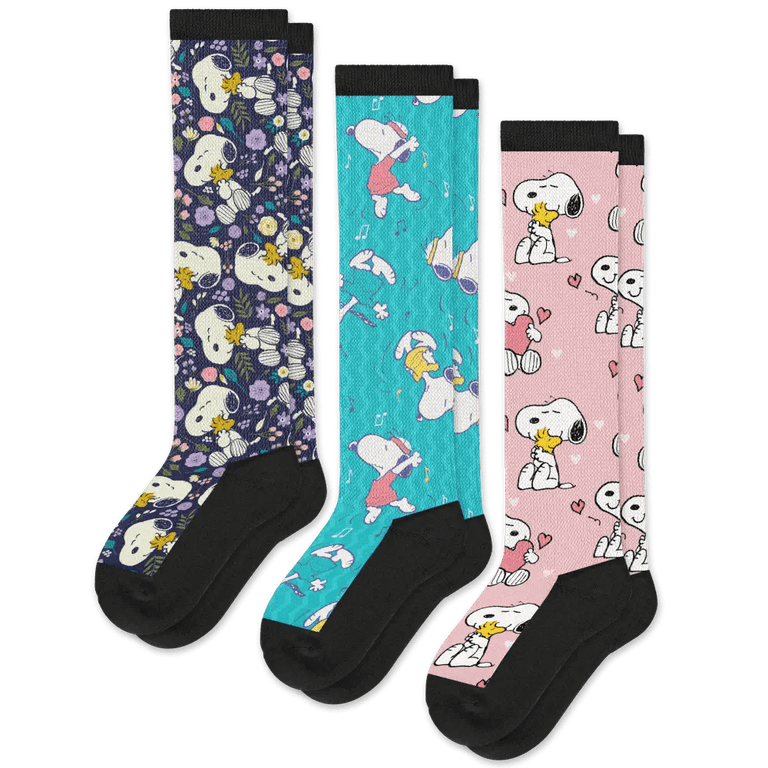 Live Laugh Snoopy EasyStretch™ Socks Bundle 3-Pack