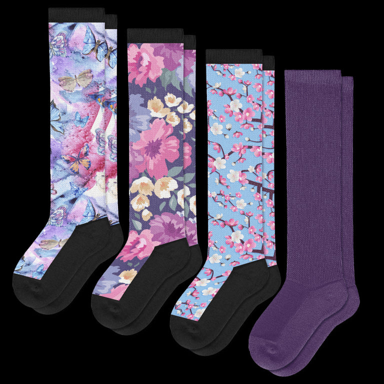 Perfect Petals EasyStretch™ Socks 4-Pack Bundle