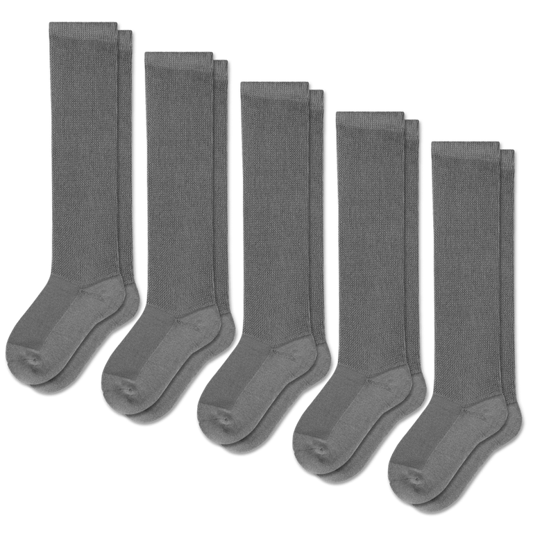 Gray EasyStretch™ Socks Bundle 5-Pack