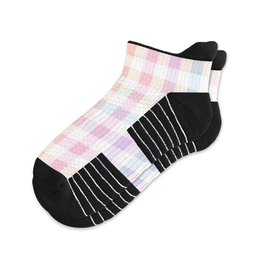 Pastel Plaid Ankle Compression Socks