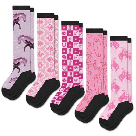 Rosy Rodeo EasyStretch™ Socks 5-Pack Bundle