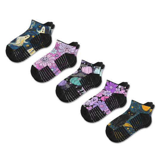 Spooky & Stylish Ankle Compression Socks Bundle 5-Pack