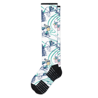Bobsled Beagle Compression Socks Black Flat View