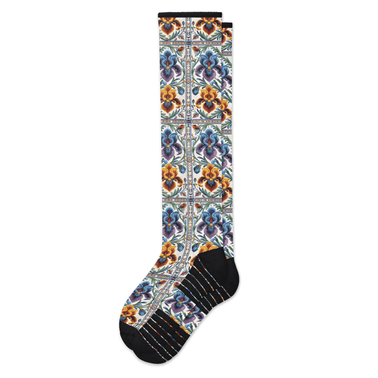 Floral Tiles Compression Socks