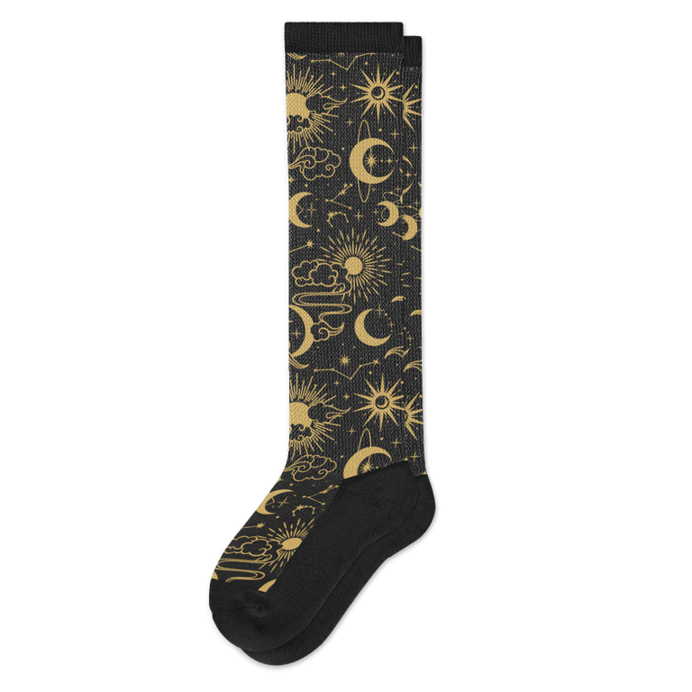 Viasox Star & Moon EasyStretch™ Socks Flat View