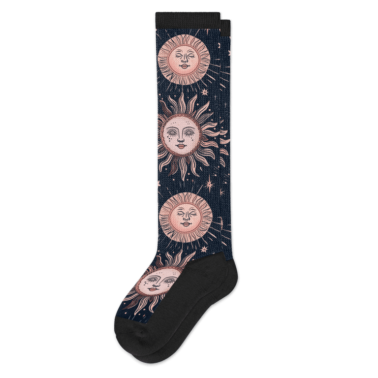 Viasox Celestial Moon EasyStretch™ Socks Flat View