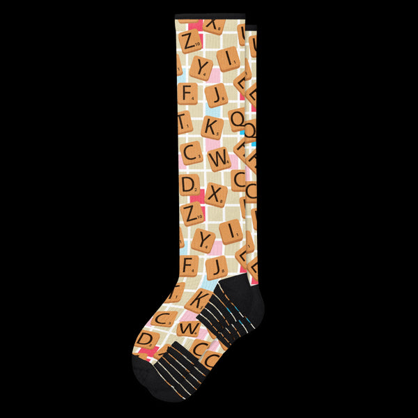 Letter Tiles Compression Socks