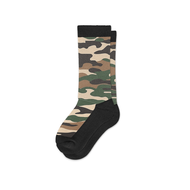 Vasox Army Camo EasyStretch™ Socks Crew Cut Flat View