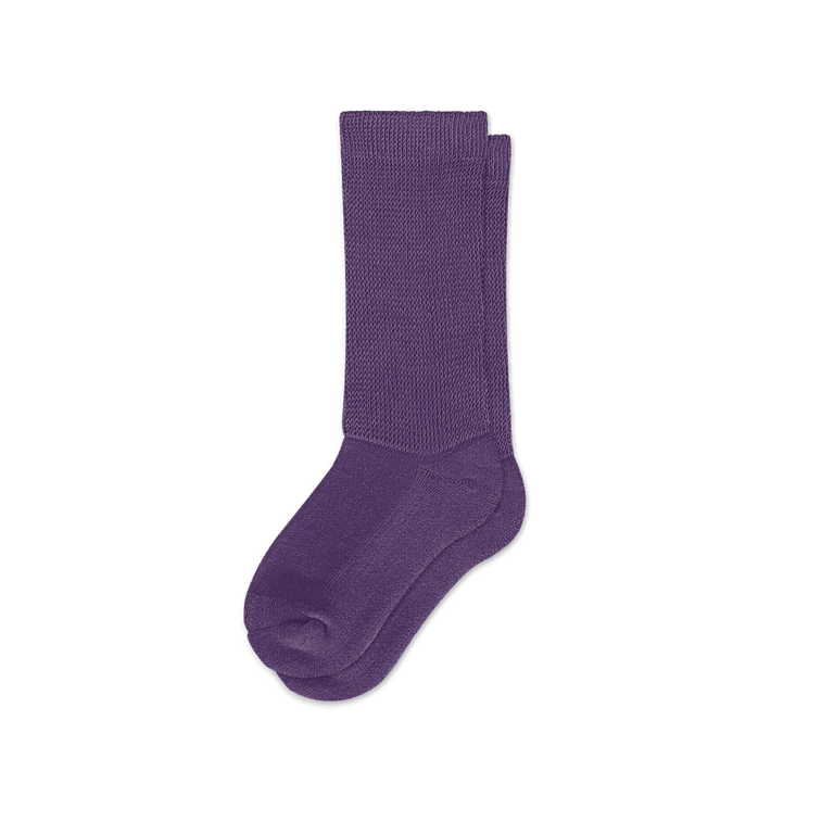 Viasox Royal Purple EasyStretch™ Socks Crew Cut Flat View