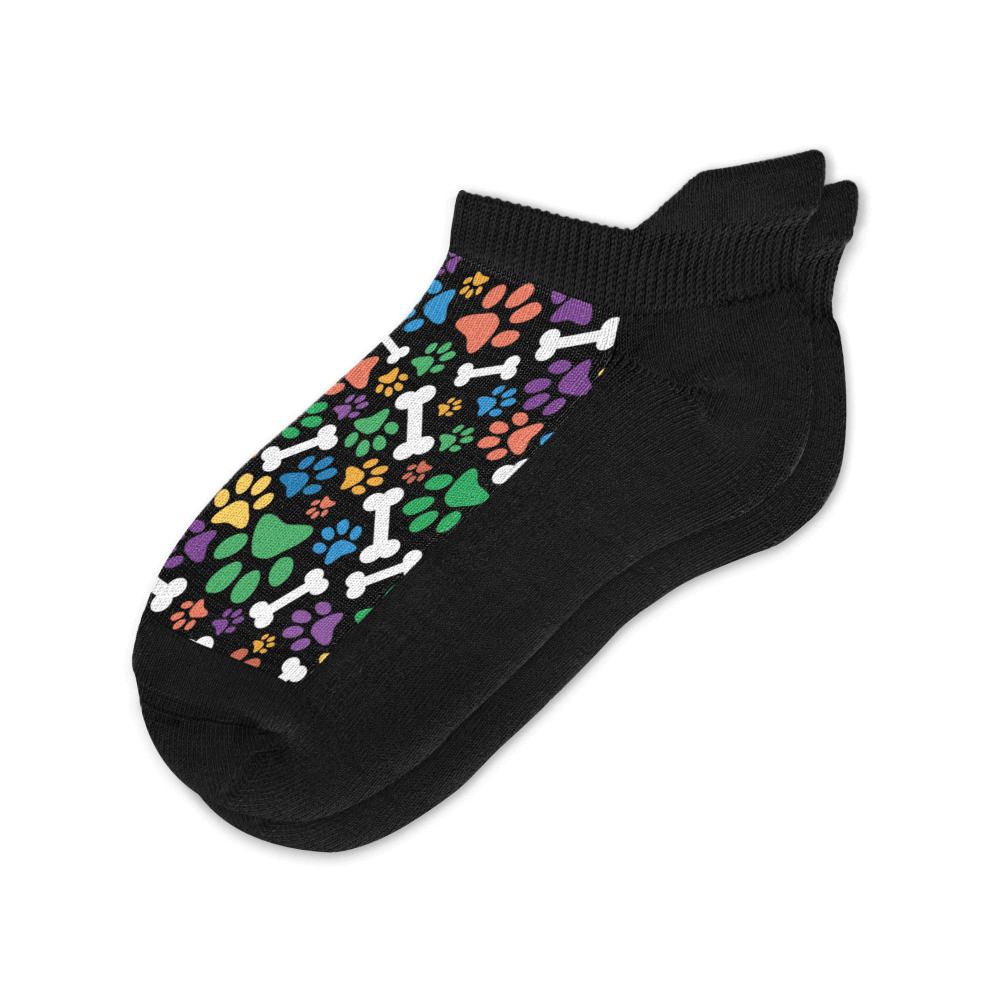 Viasox Paws n Bones Ankle Socks Flat View