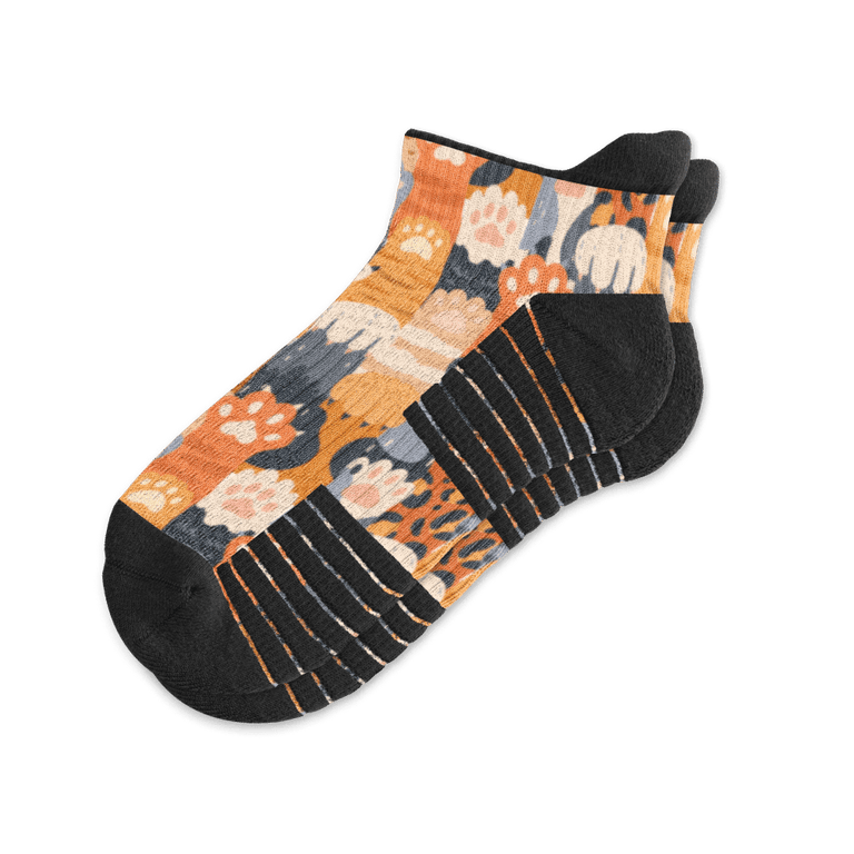 Cat Paws Ankle Compression Socks From Viasox Flat View