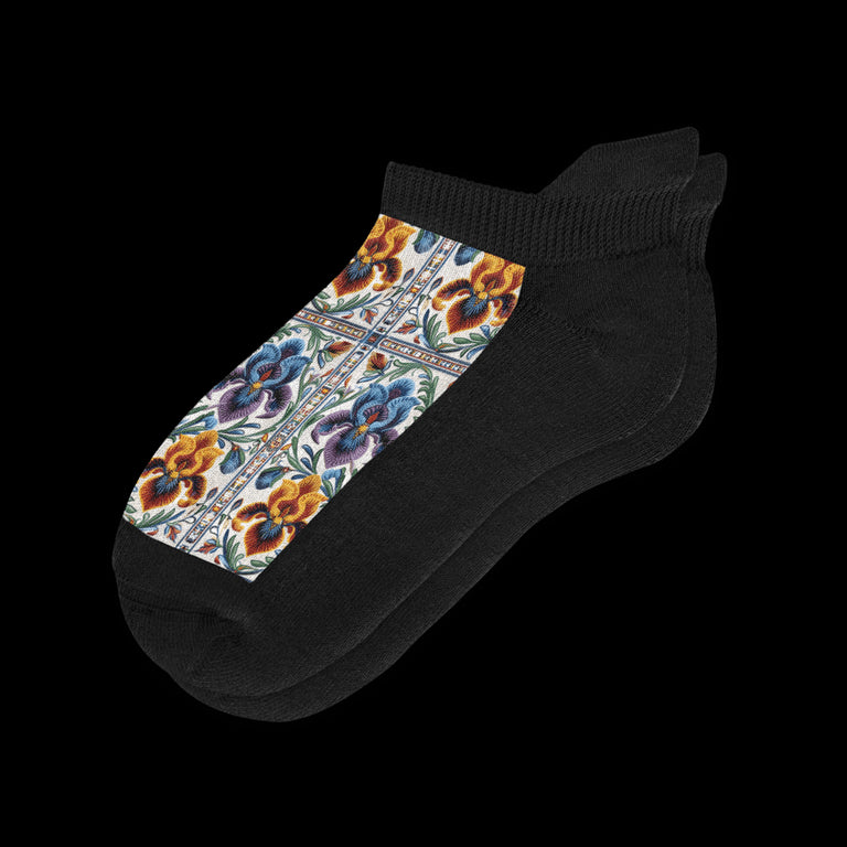 Floral Tiles Ankle Socks