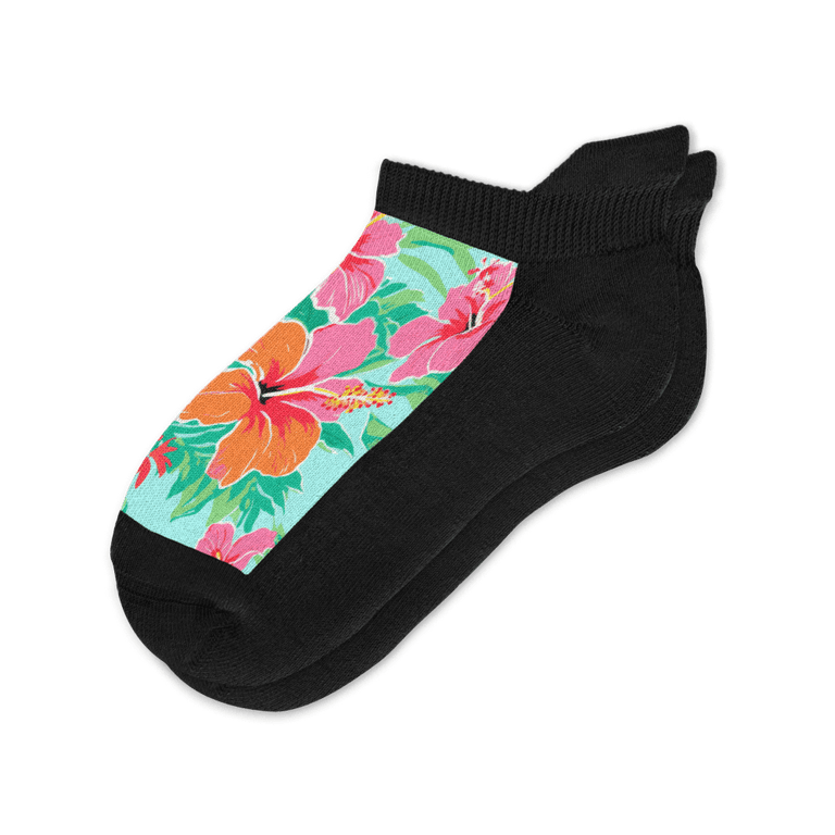 Tropical Hibiscus Ankle Socks