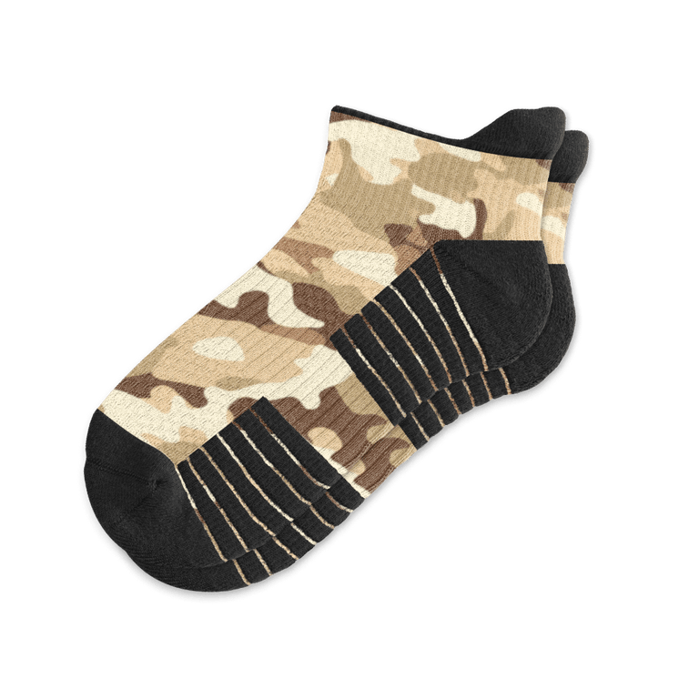 Desert Camo Ankle Compression Socks By Viasox Flat View