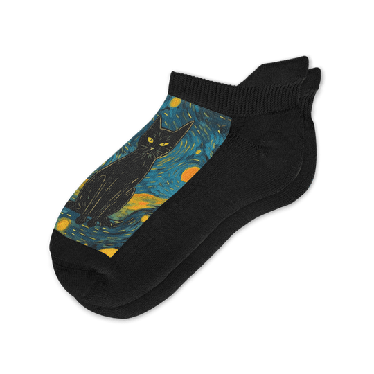 Starry Cat Ankle Socks