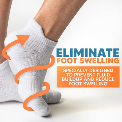Viasox White Ankle Compression Socks detail close-up