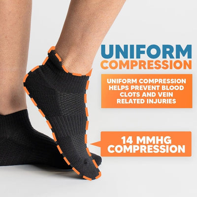 Viasox Gray Ankle Compression Socks pair displayed