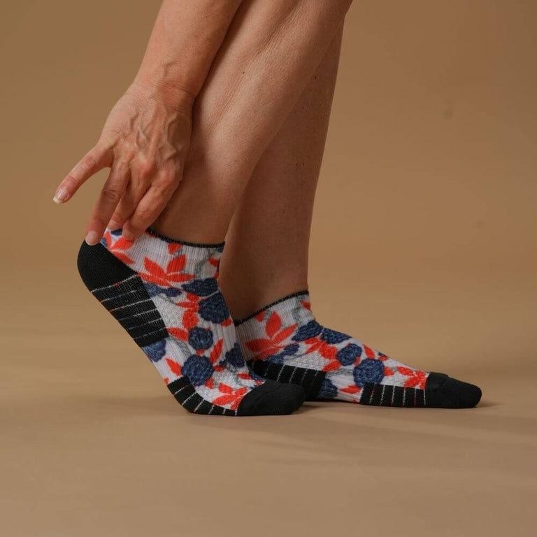 Blue Bloom Ankle Compression Socks
