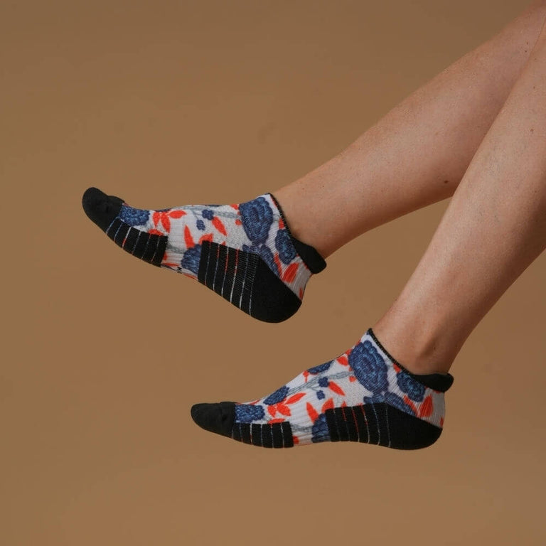 Blue Bloom Ankle Compression Socks