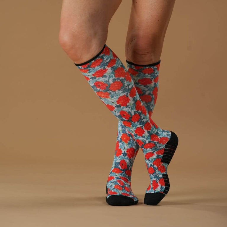 Fall Poppies Compression Socks