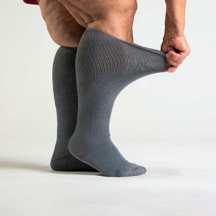 Stretchy gray EasyStretch socks